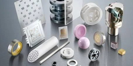 Ceramic workpieces and components shown in supplied company material